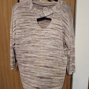 Maurices 24/7 Thin Multi Color sweater with Criss cross front